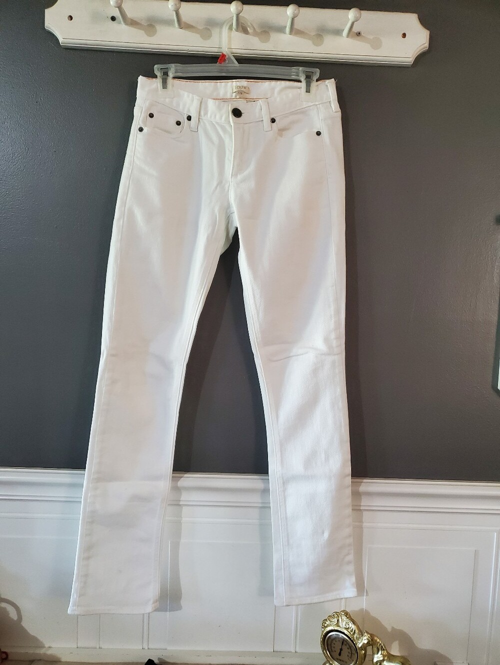 J. CREW Stretch Straight Leg White Jeans 27R